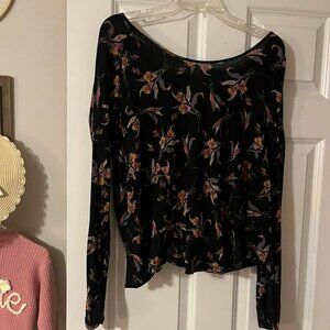 Free People Open Back Blouse Size Medium